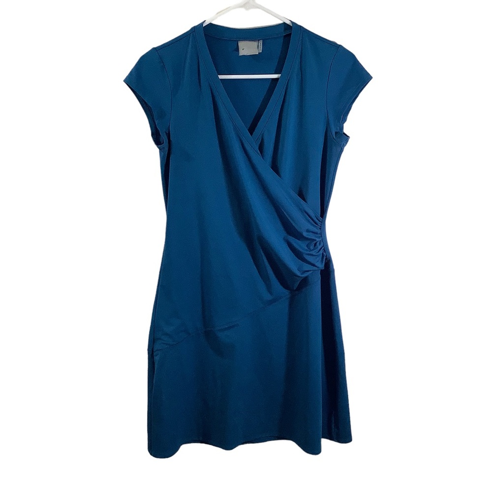 Athleta Ruched Side Surpliced Neck Dress
